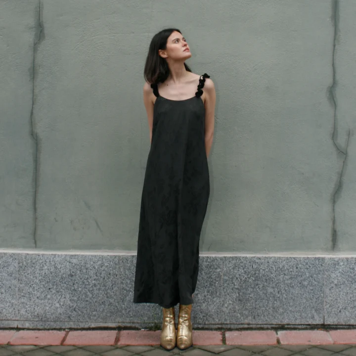 Vestido Jacquard Negro