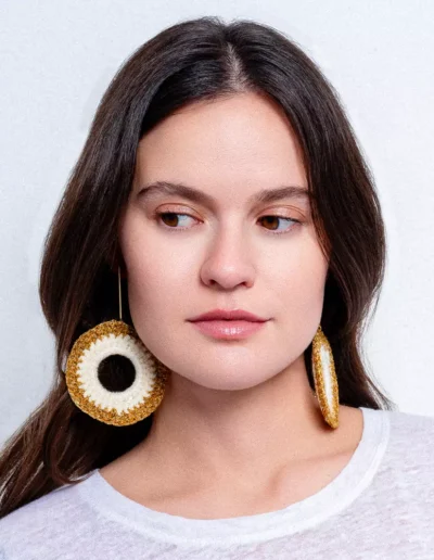 pendientes circulares Sunrise crochet artesanal