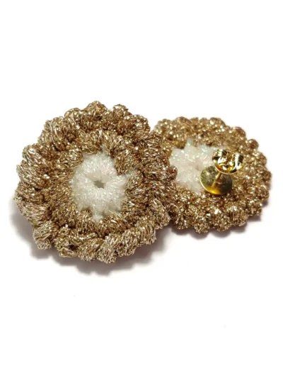 Cierre pendientes gummies oro blanco joyería textil artesanal BeMeknes