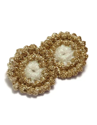 pendientes gummies oro blanco joyería textil artesanal BeMeknes