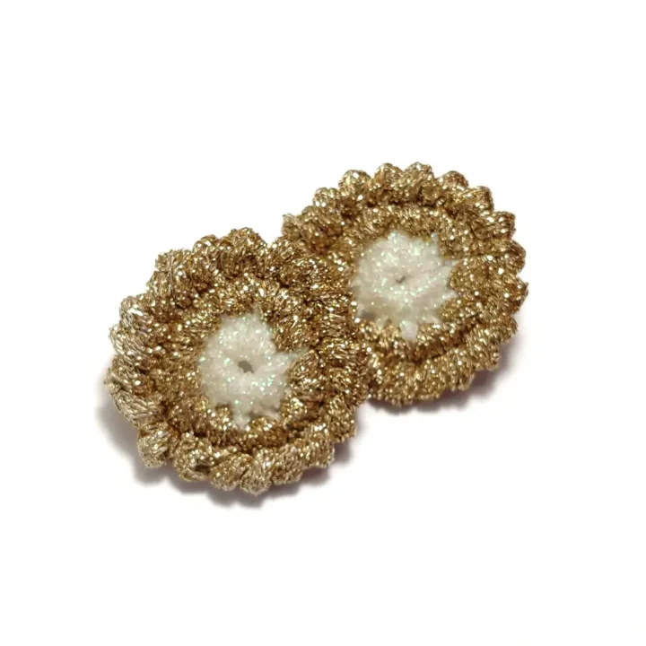 pendientes gummies oro blanco joyería textil artesanal BeMeknes