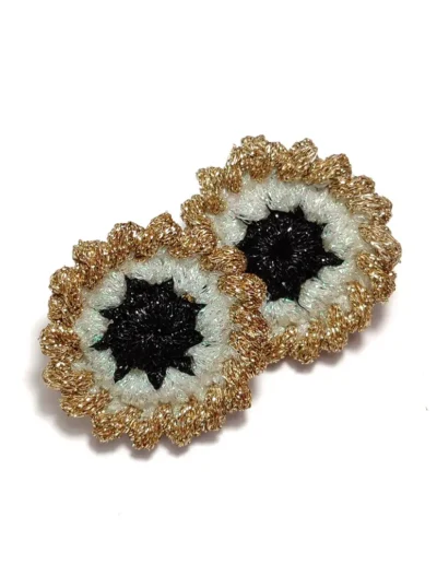 pendientes circulares oro blanco negro hechos a mano colección Gummies
