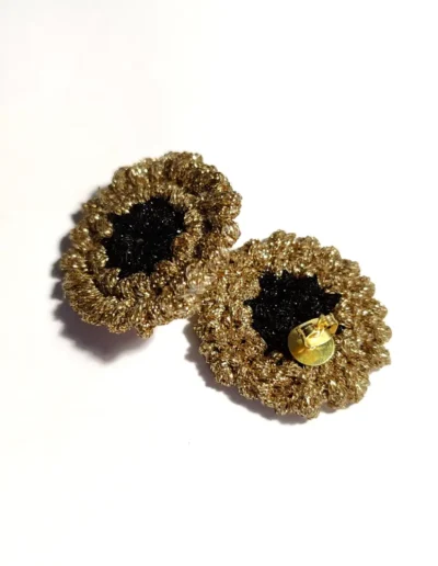 pendiente circular oro negro hecho a mano colección Gummies