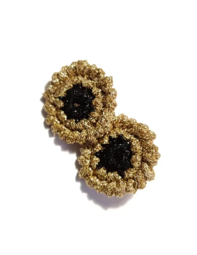 pendientes gummies oro negro joyería textil artesanal BeMeknes