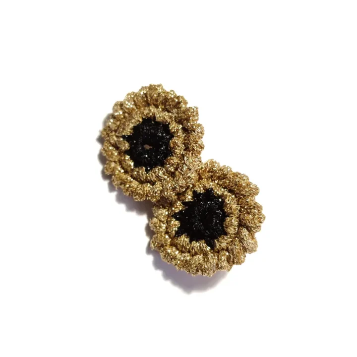 pendientes gummies oro negro joyería textil artesanal BeMeknes