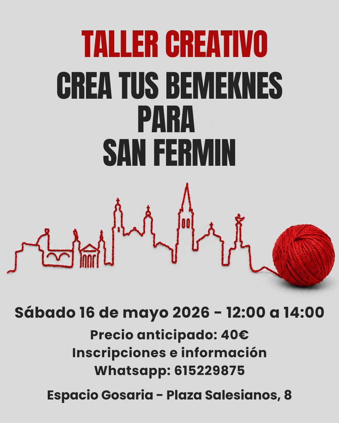 Taller San Fermin FeedInsta(2) Taller creativo BeMeknes en Pamplona para crear pendientes personalizados de San Fermín
